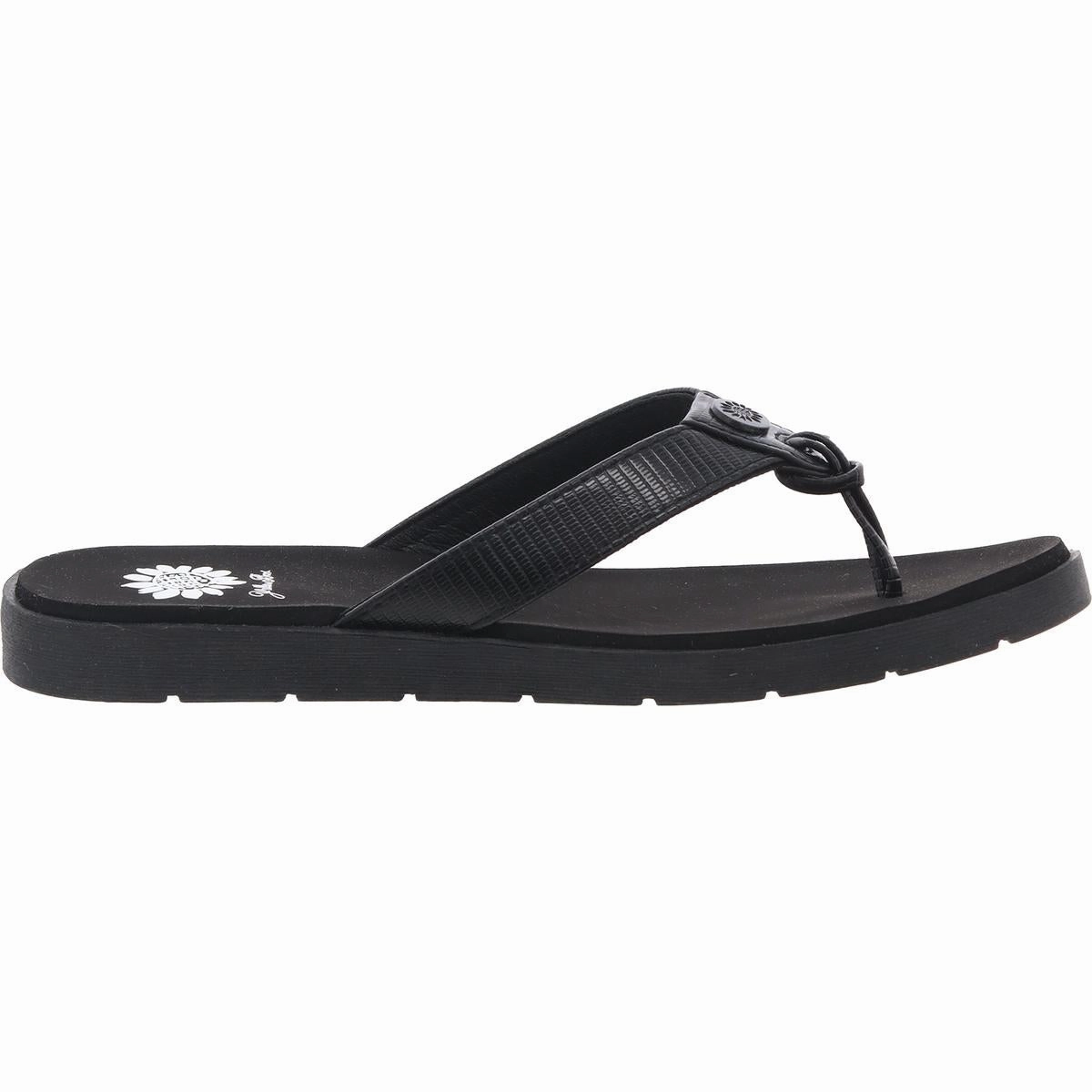 Felena Womens Embossed Faux Leather Flip-Flops