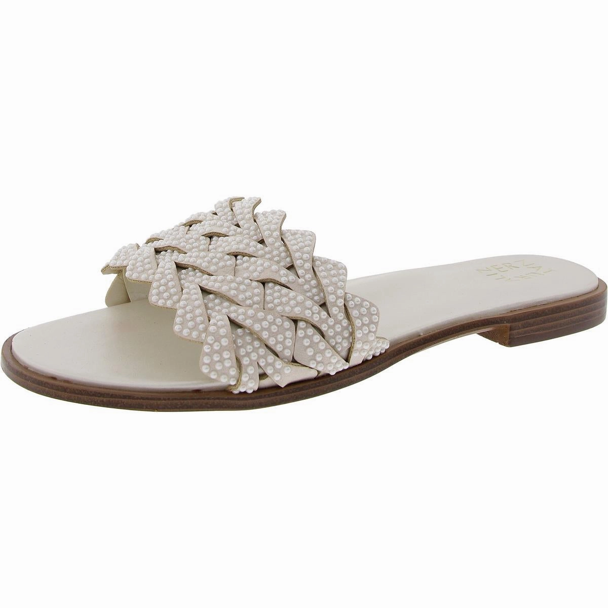 Fernanda Womens Embellished Slip-On Slide Sandals