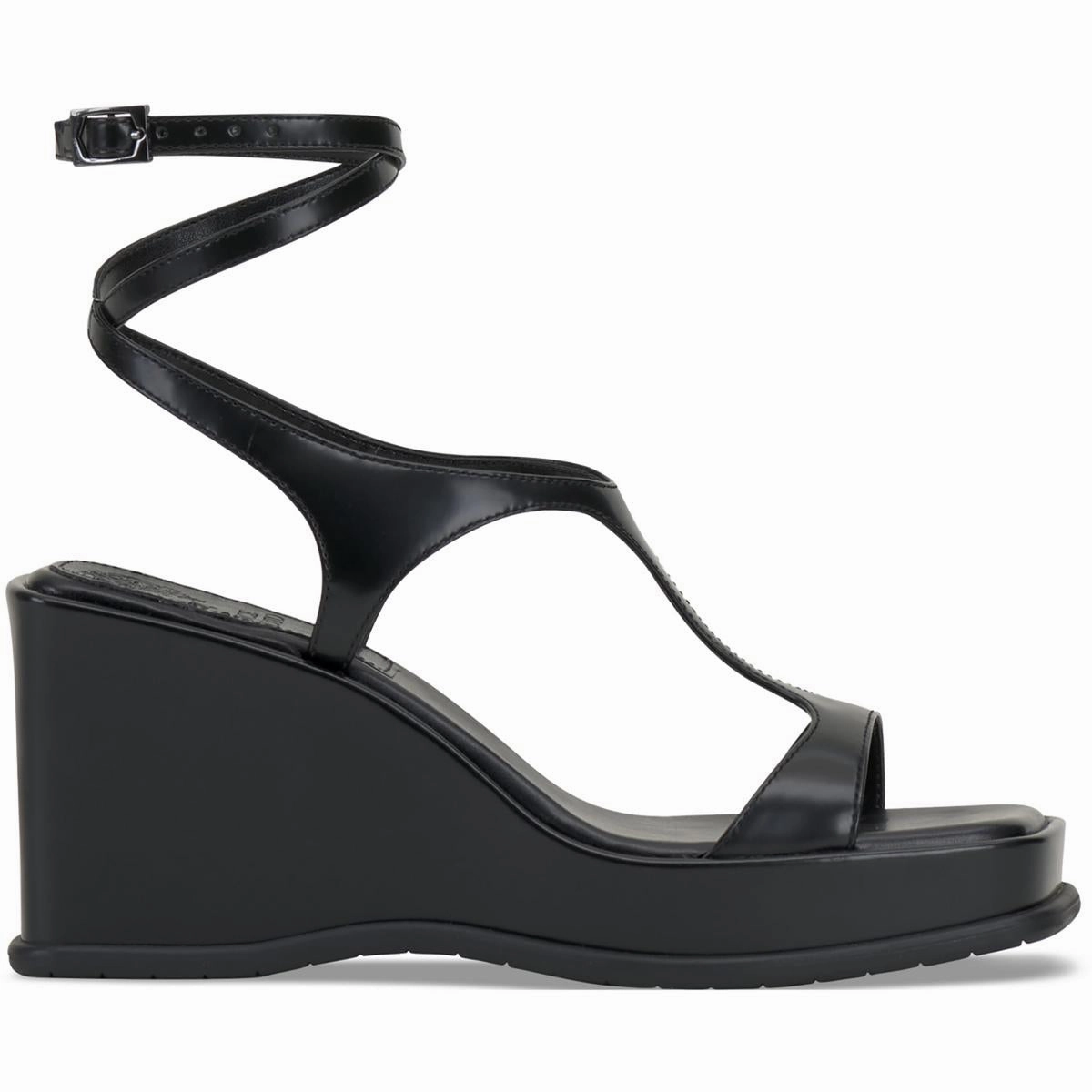Fetemee Womens Leather Slip On Wedge Sandals
