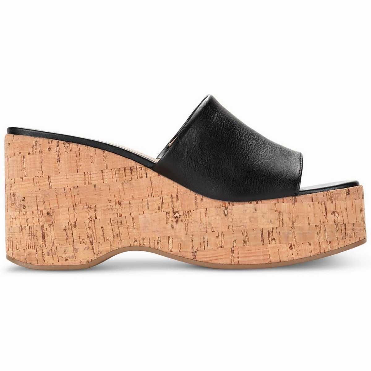 Finleighh Womens Faux Leather Slip On Wedge Sandals