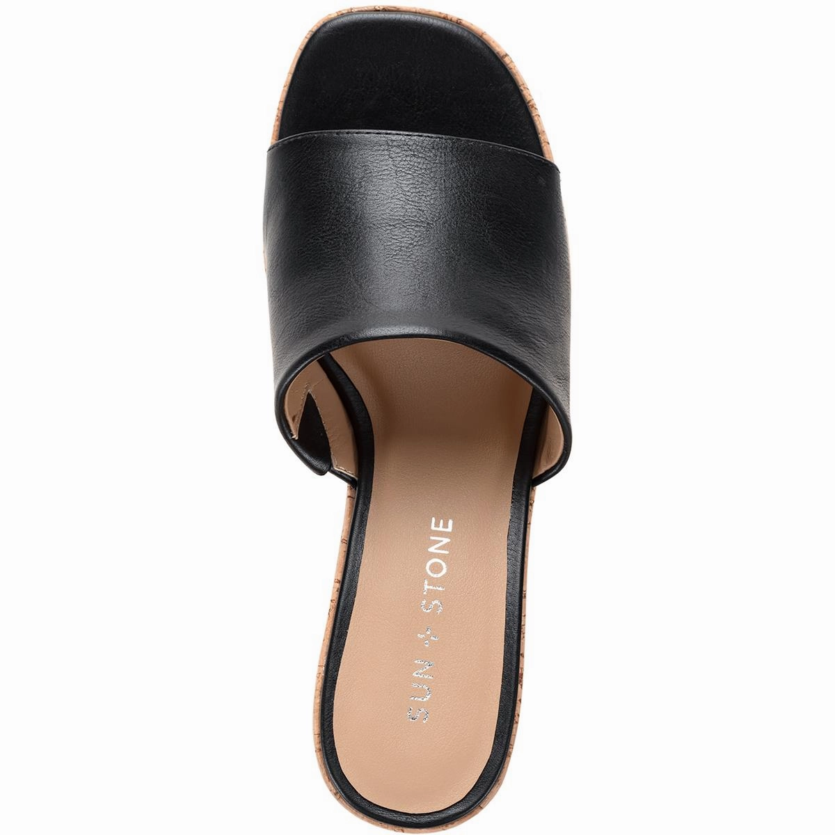 Finleighh Womens Faux Leather Slip On Wedge Sandals