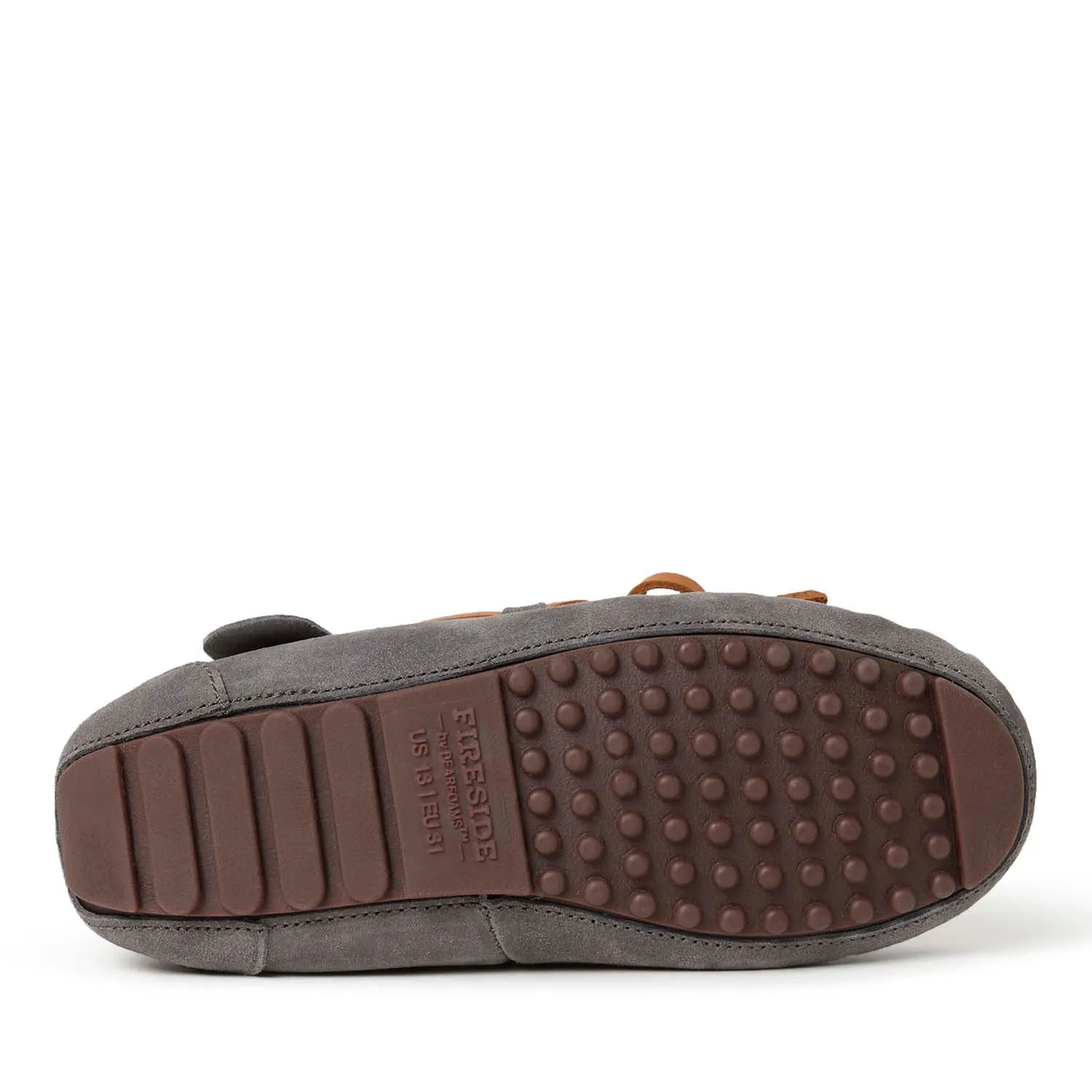 Fireside By Dearfoams Kid's Parke Genuine Shearling Moccasin