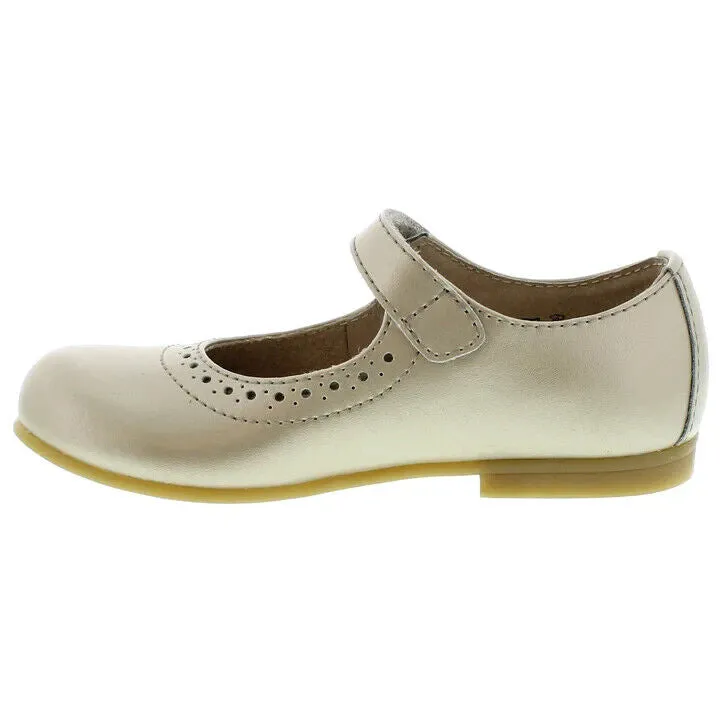 FootMates Emma 3104 Mary Jane Girls US 9.5 Soft Gold Leather Dress Shoes ZPO694 (Gold,9.5)