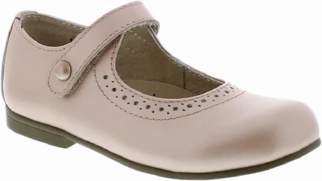 FOOTMATES Emma Patent Leather Mary Jane Girls Party Dress Shoes with Custom-Fit Insoles, Hard Bottom, Slip-Resistant Non-Marking Outsoles - for Toddlers and Little Kids, Ages 1-8