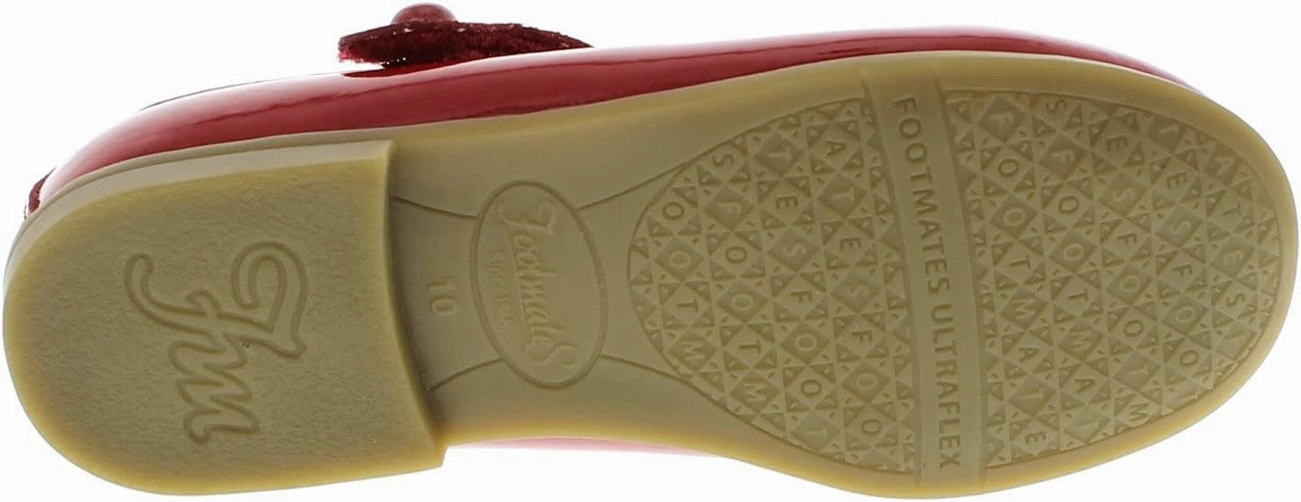 FOOTMATES Emma Patent Leather Mary Jane Girls Party Dress Shoes with Custom-Fit Insoles, Hard Bottom, Slip-Resistant Non-Marking Outsoles - for Toddlers and Little Kids, Ages 1-8