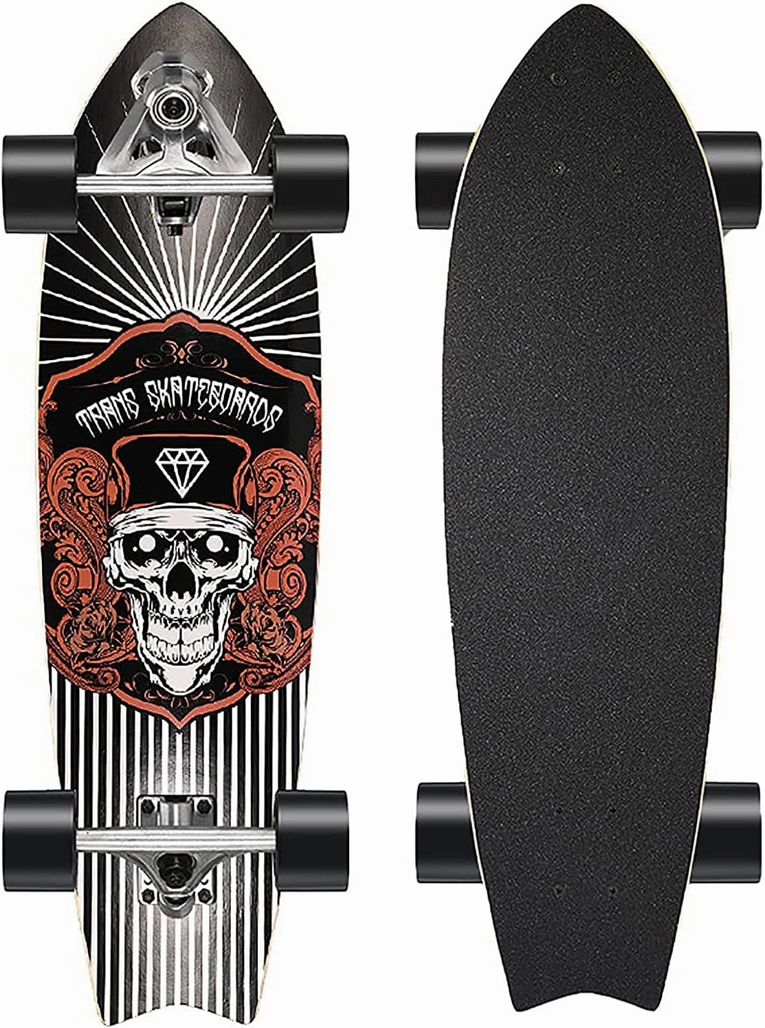 Four Wheel Skateboard Double Kick Maple Deck concave Cruiser Skateboard Complete Skateboard Suitable for Adults Teenagers and Children