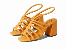 Free People Colette OB1432993 Sandals Women's US 9 Hot Orange Block Heel KHD601