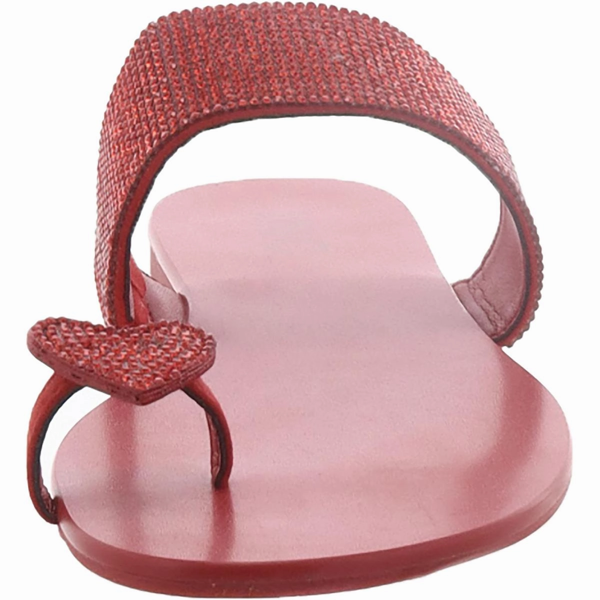 Gavena Womens Rhinestone Flat Slide Sandals