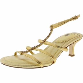 Genisis Womens Leather Embellished Heels