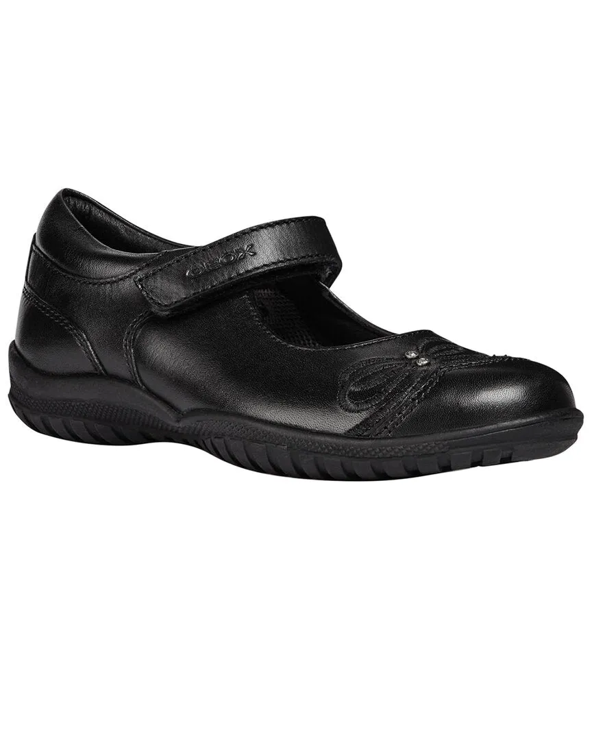 Geox Jr Shadow Leather Ballerina Flat