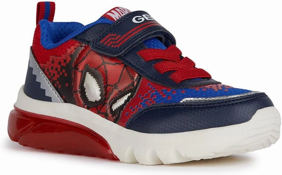 Geox Boys J Ciberdrone F Marvel Spiderman Lights Pixel Mesh Trainer