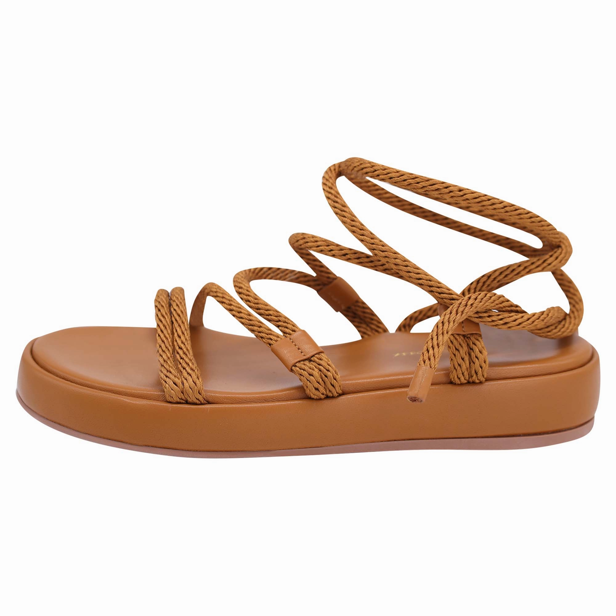 Gianvito Rossi Lace-Up Rope Sandals In Brown Leather