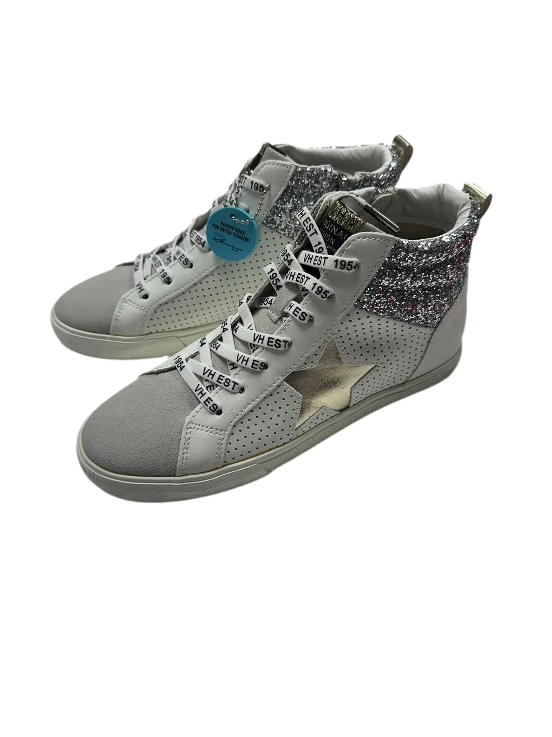 Girls Andrea High Top Sneaker In White/glitter Mix