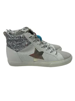 Girls Andrea High Top Sneaker In White/glitter Mix