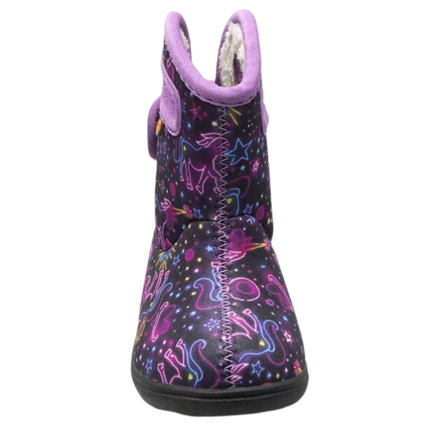 Girl's Baby Neon Unicorn Boots In Black