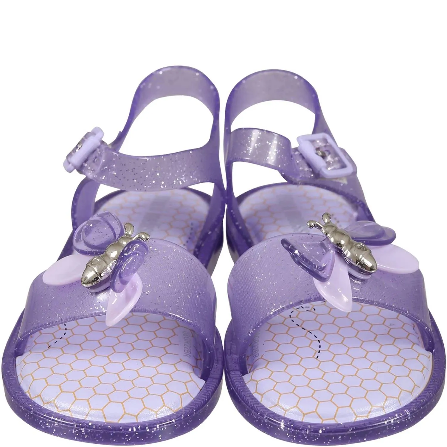 Girl's Bugs Jelly Sandals In Lilac Glitter