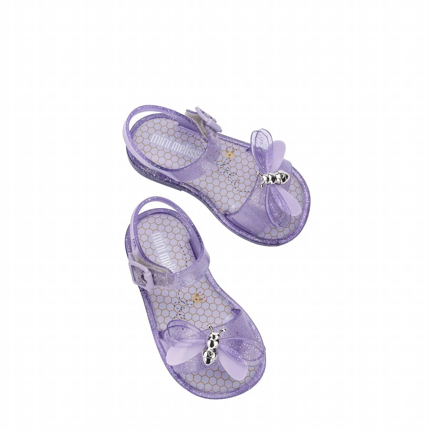 Girl's Bugs Jelly Sandals In Lilac Glitter