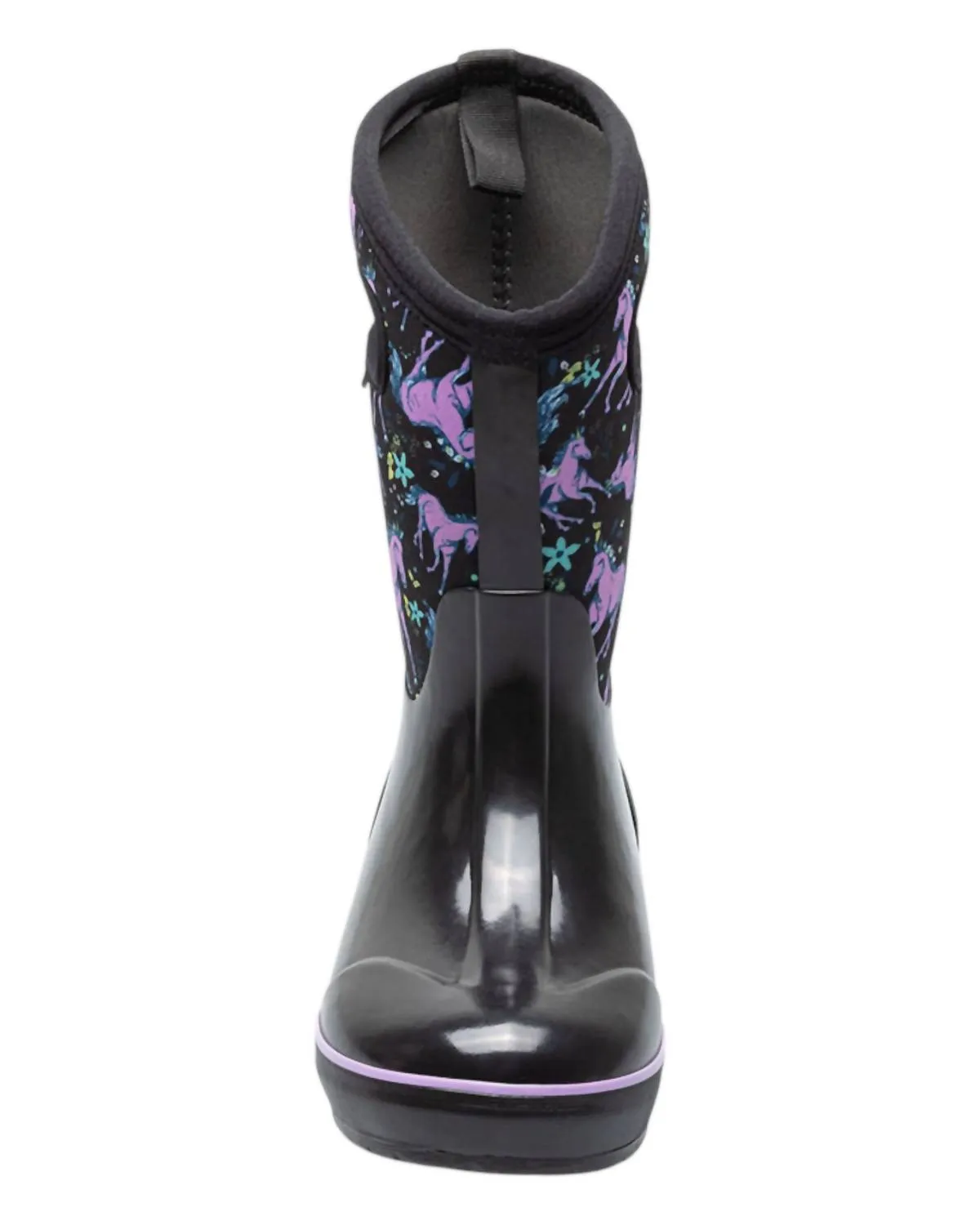 Girl's Classic Unicorn Boots In Black Multi