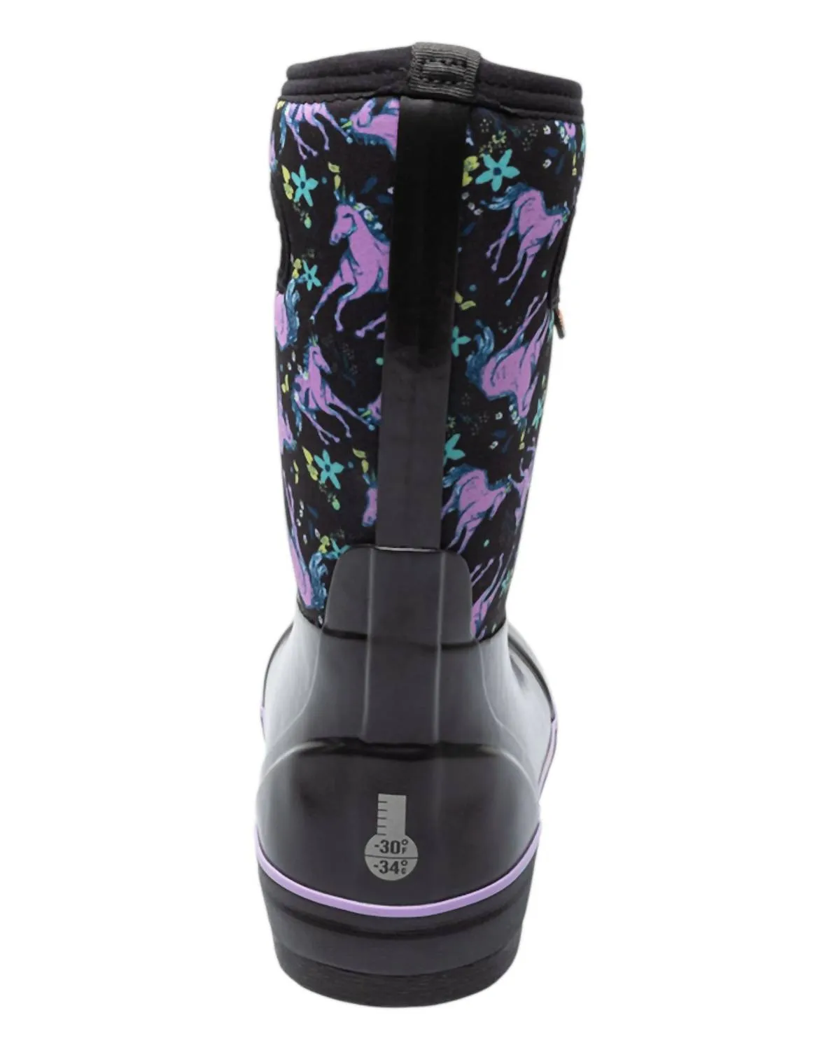 Girl's Classic Unicorn Boots In Black Multi