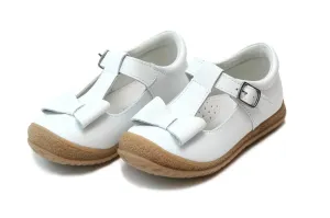 Girl's Emma Bow T-Strap Shoes In White