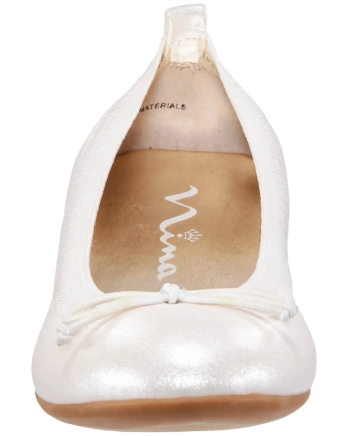 Girl's Esther Strap Flats In Ivory Pearlized