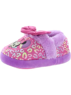 Girls Faux Fur Bow Bootie Slippers