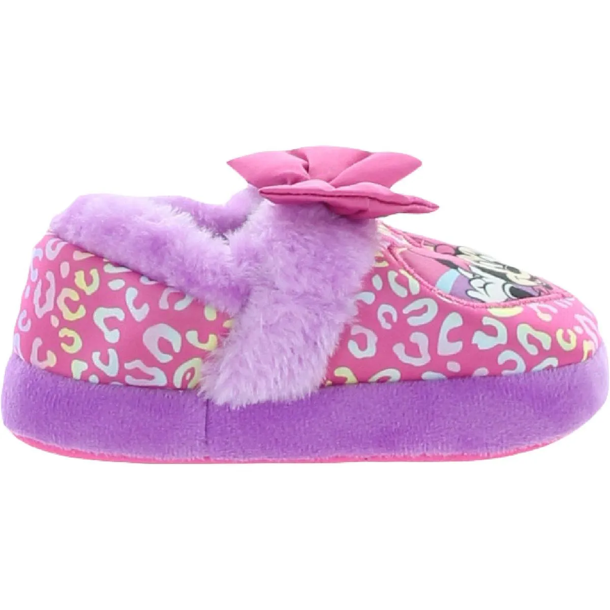 Girls Faux Fur Bow Bootie Slippers