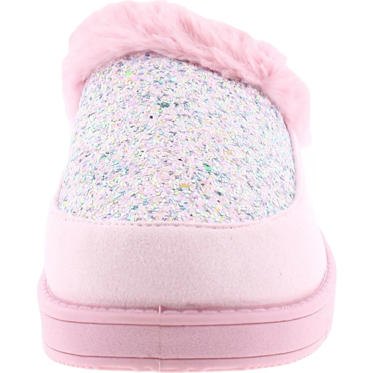 Girls Faux Fur Glitter Slide Slippers