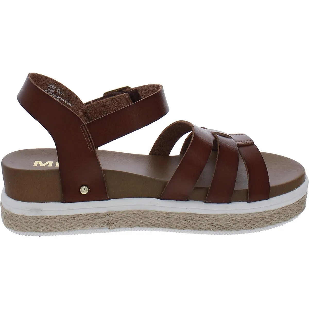 Girls Faux Leather Ankle Strap