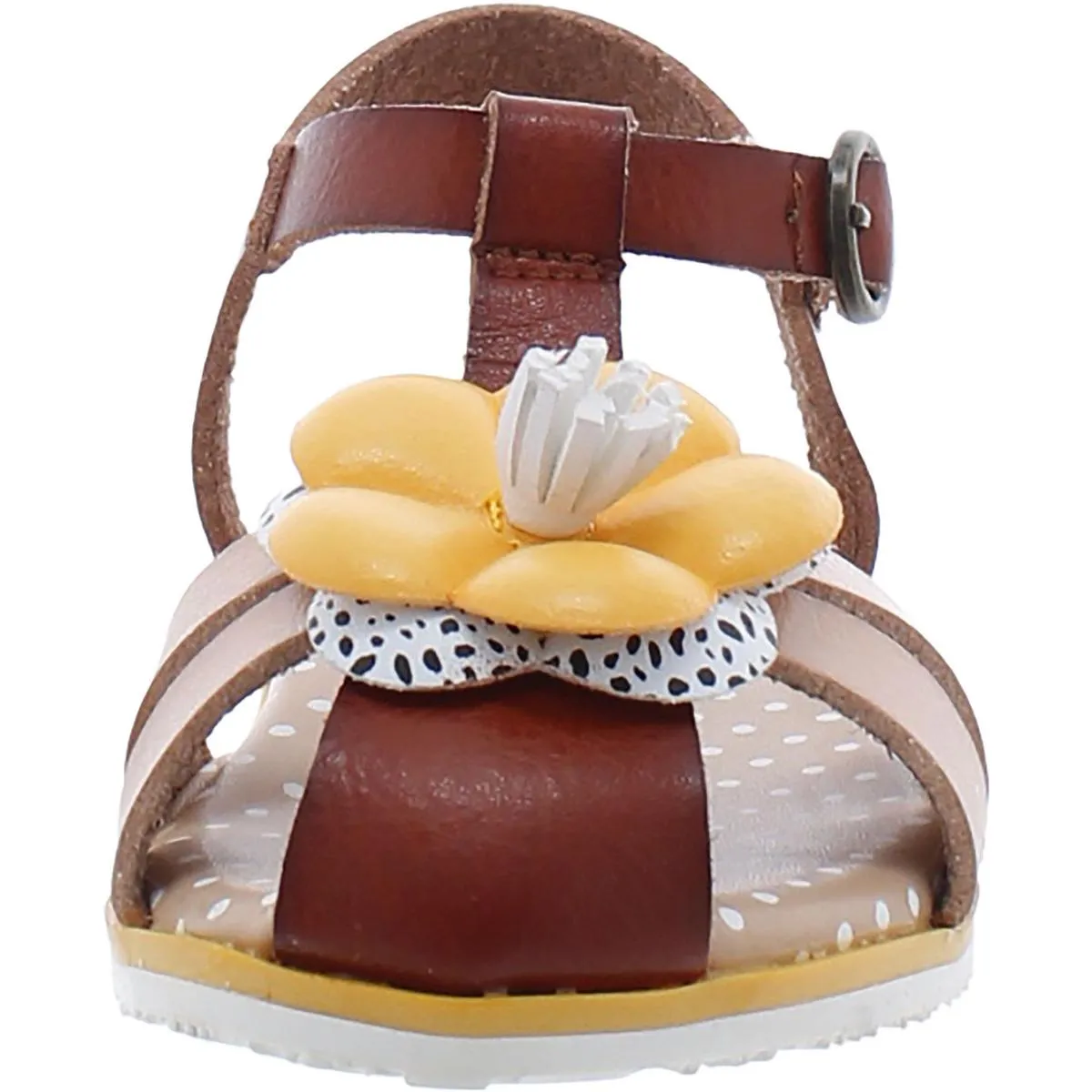 Girls Floral Closed Toe Ankle Strap