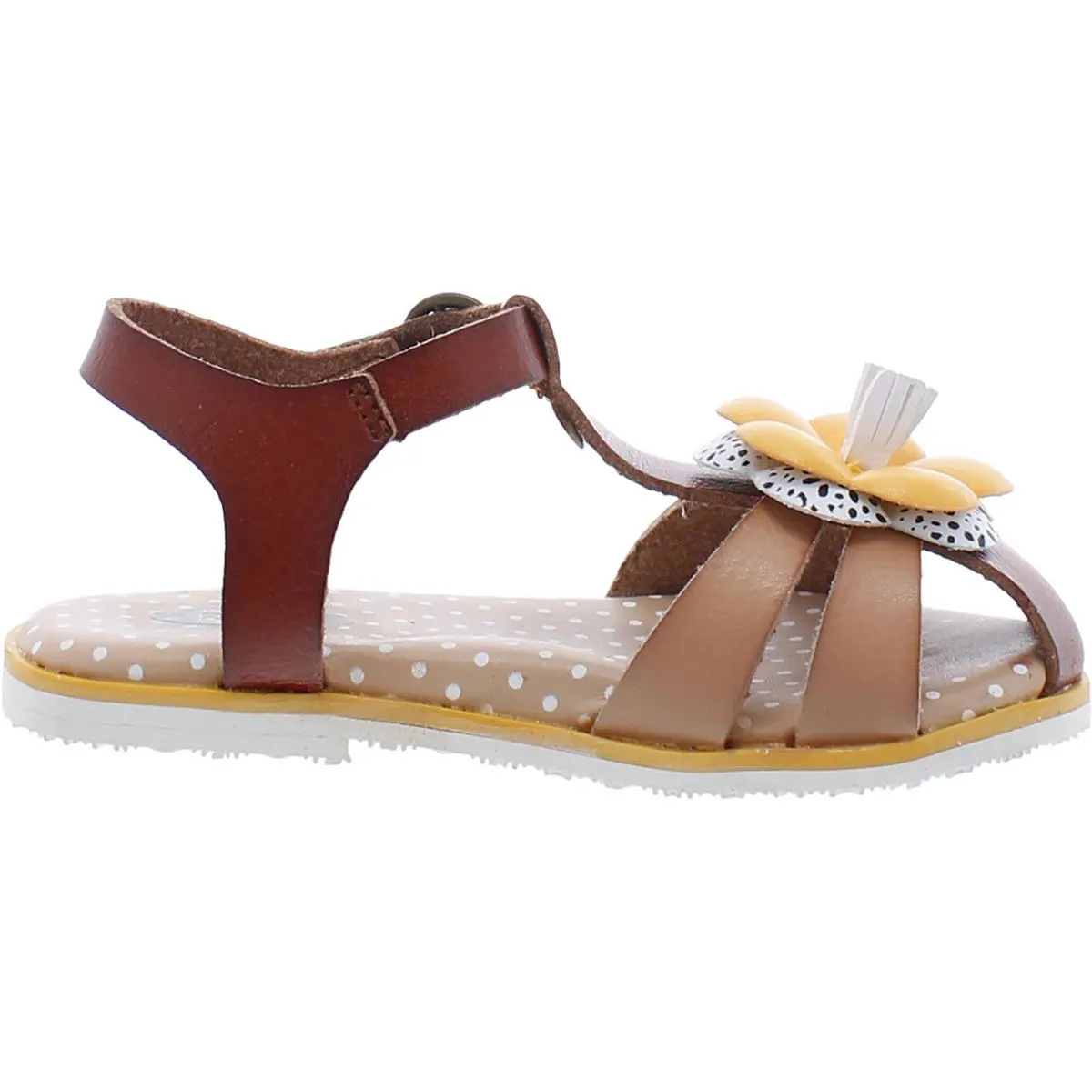 Girls Floral Closed Toe Ankle Strap