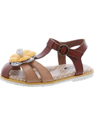 Girls Floral Closed Toe Ankle Strap