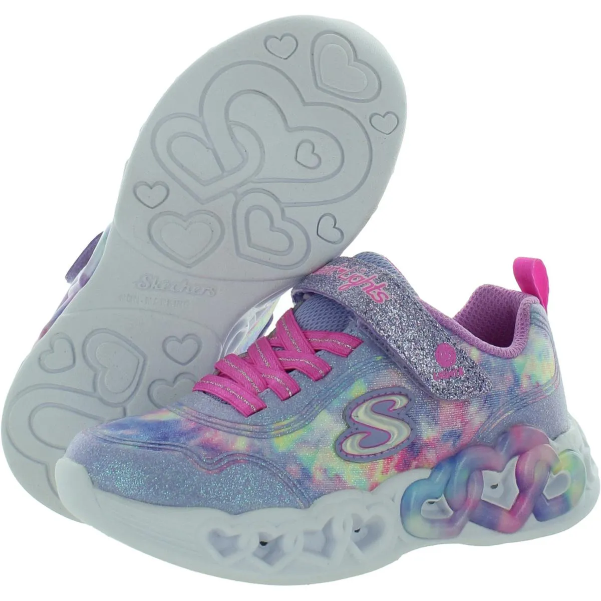 Girls Glitter Tye-Dye Light-Up Shoes
