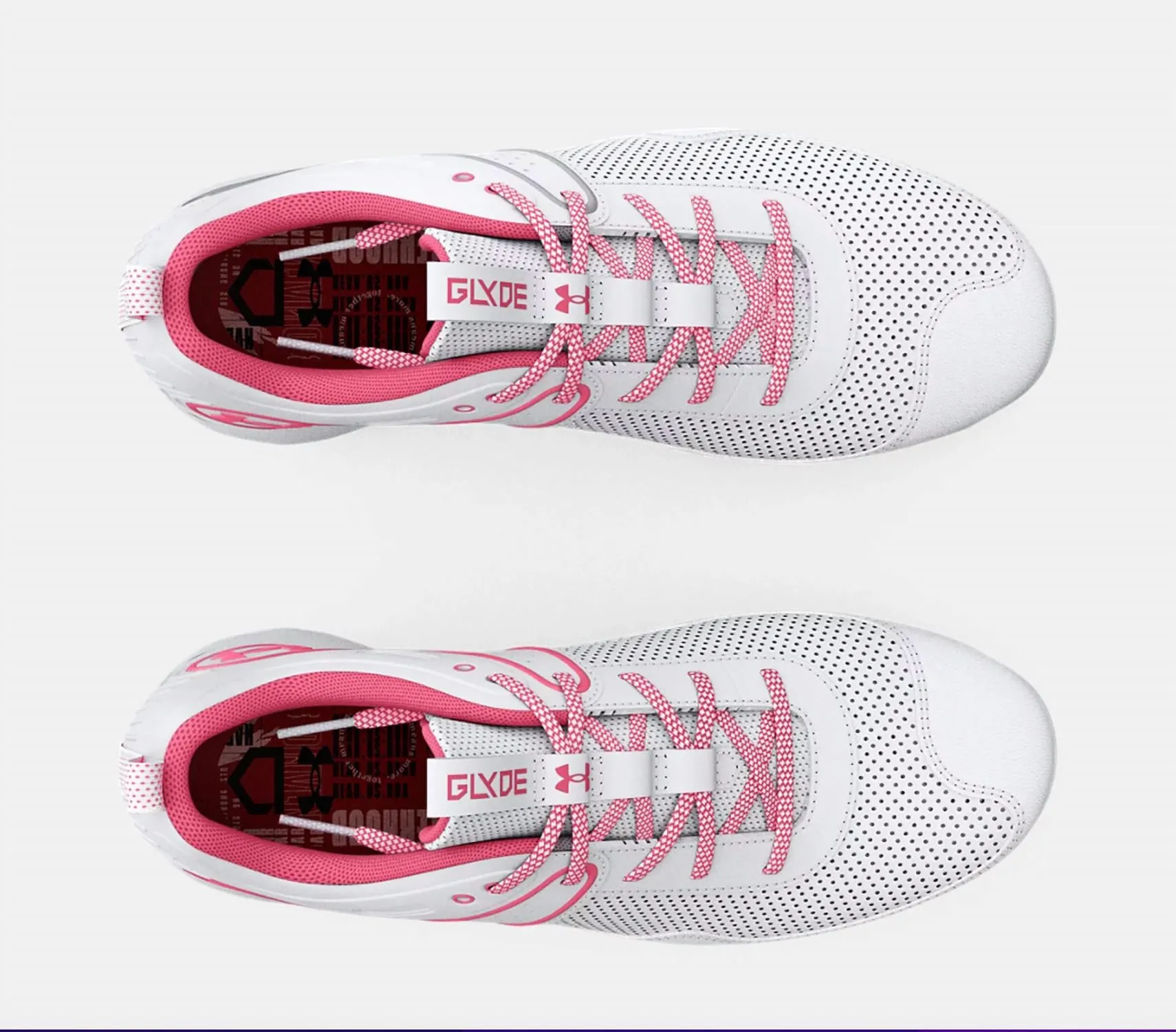 Girl's Glyde Softball Cleat Shoes In White/cerise