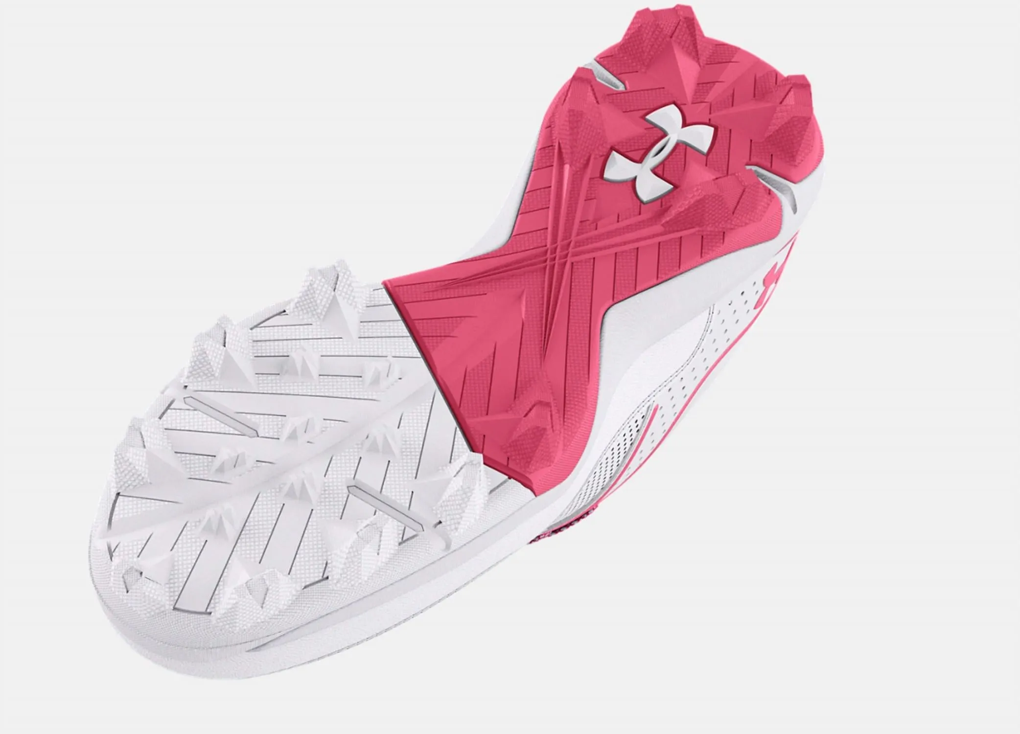Girl's Glyde Softball Cleat Shoes In White/cerise