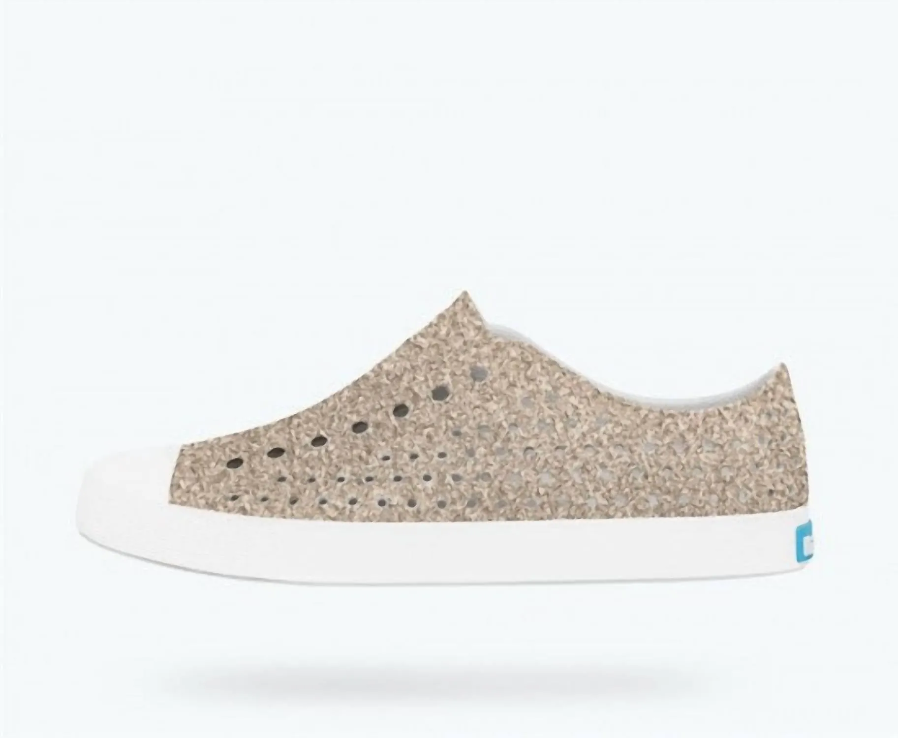 Girl's Jefferson Glitter Sneaker In Metal Bling/ Shell White