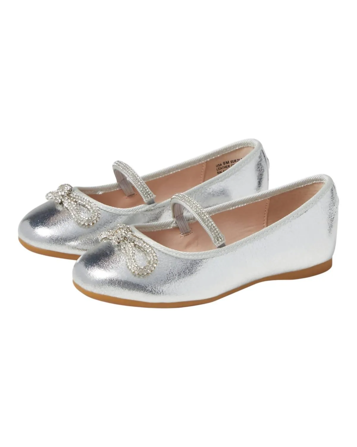 Girl's Kendalla Flats In Silver Crackle