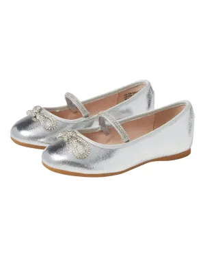 Girl's Kendalla Flats In Silver Crackle