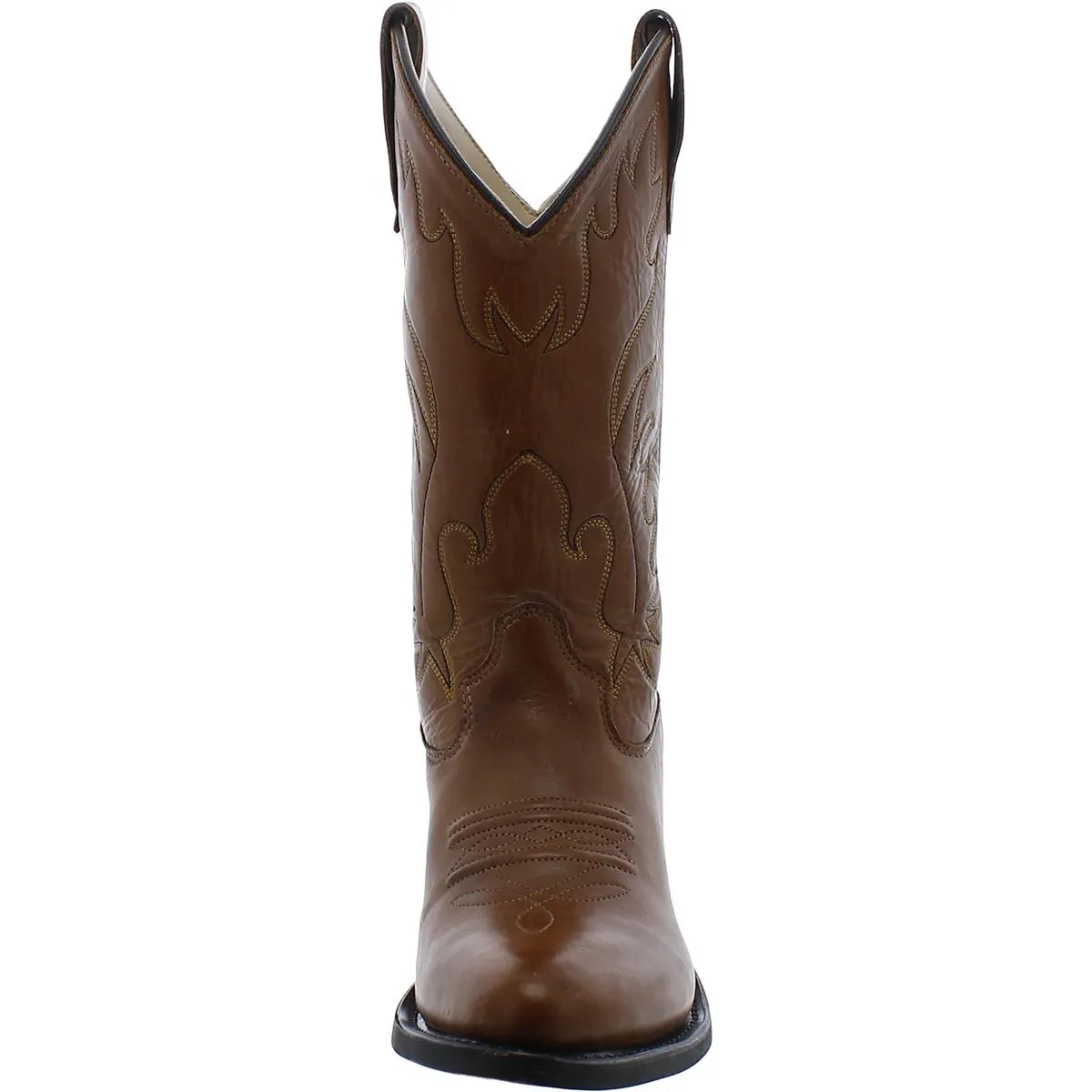 Girls Leather Black Heel Cowboy, Western Boots