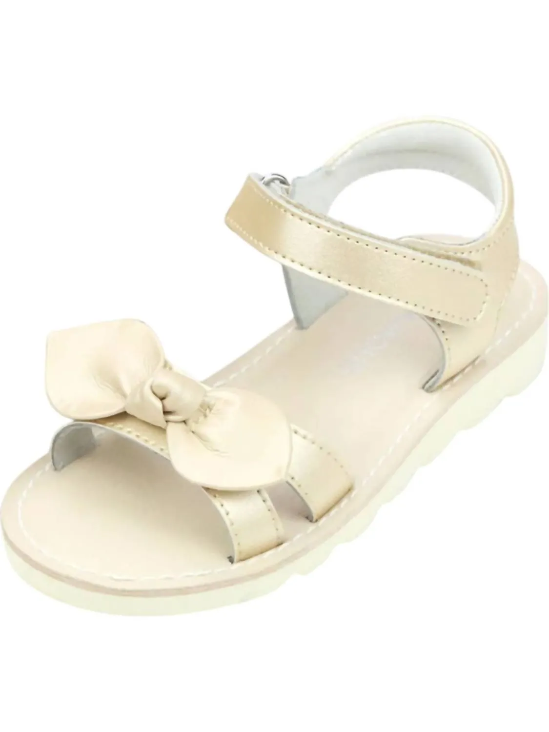Girl's Leigh Bow Sandals In Champagne