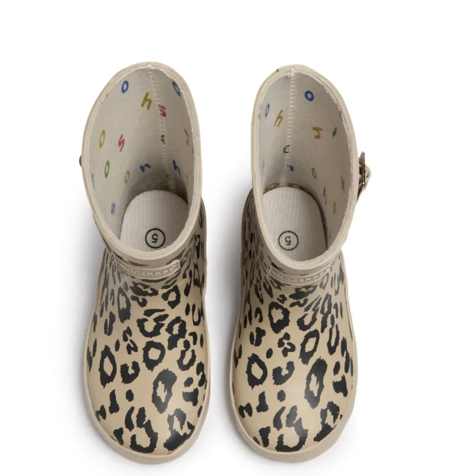 Girls Leopard Rainboot In Beige/black