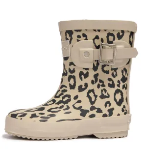 Girls Leopard Rainboot In Beige/black