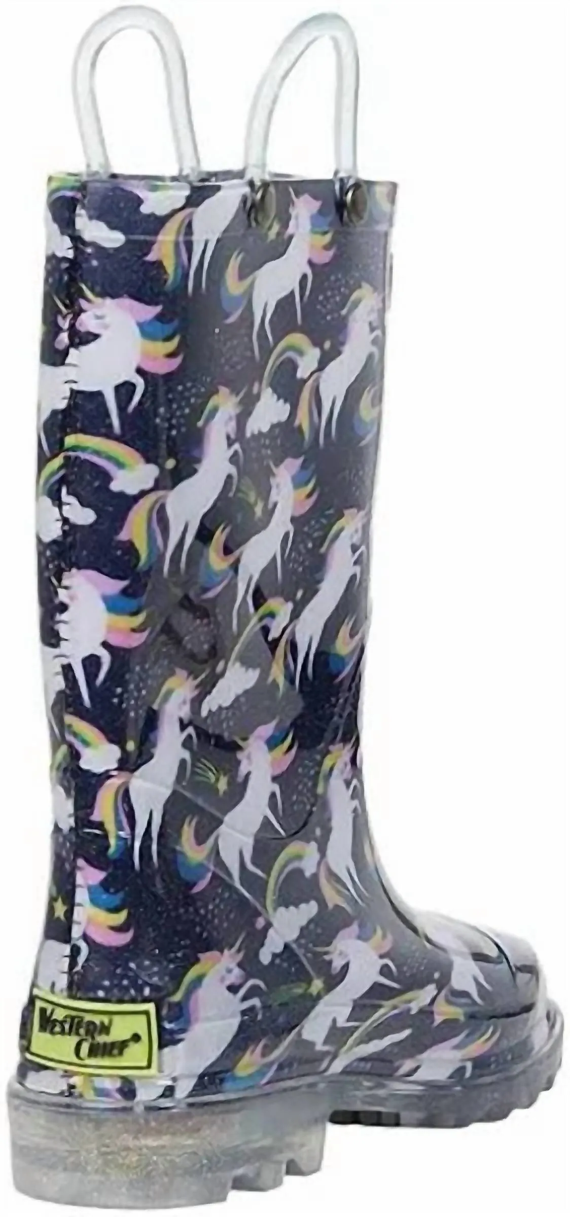 Girl's Light Up Unicorn Rain Boots In Purple