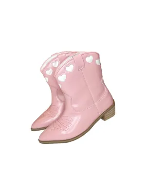 Girl's Love Cowgirl Boots In Pink