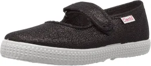 Girl's Mary Jane Flat Shoes In Black Metallic