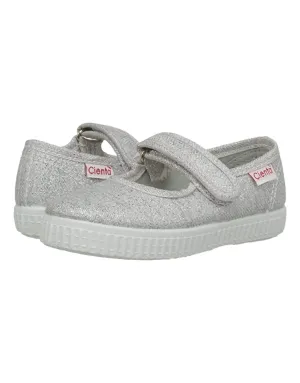 Girl's Mary Jane Flat Shoes In Silver Metallic