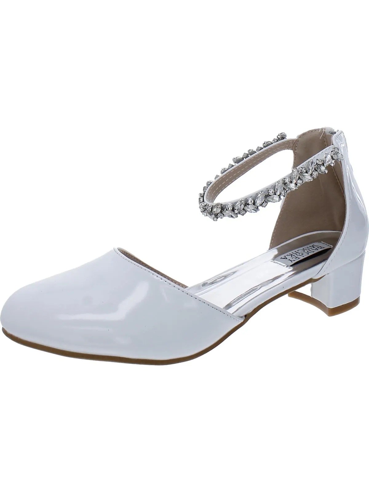Girls Patent Embellished Pumps