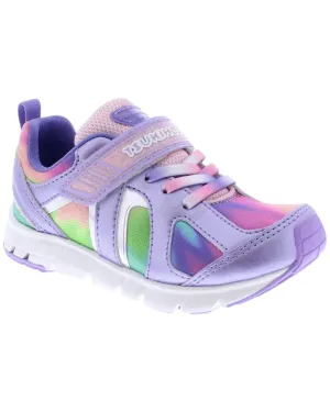 Girl's Rainbow Sneakers In Lavender- Multi