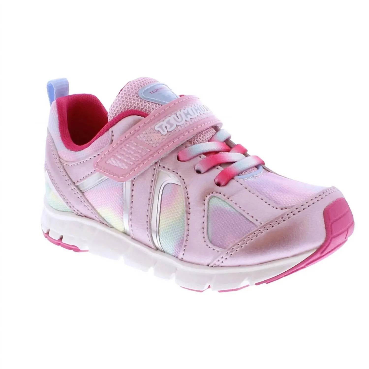 Girl's Rainbow Sneakers In Rose/pink