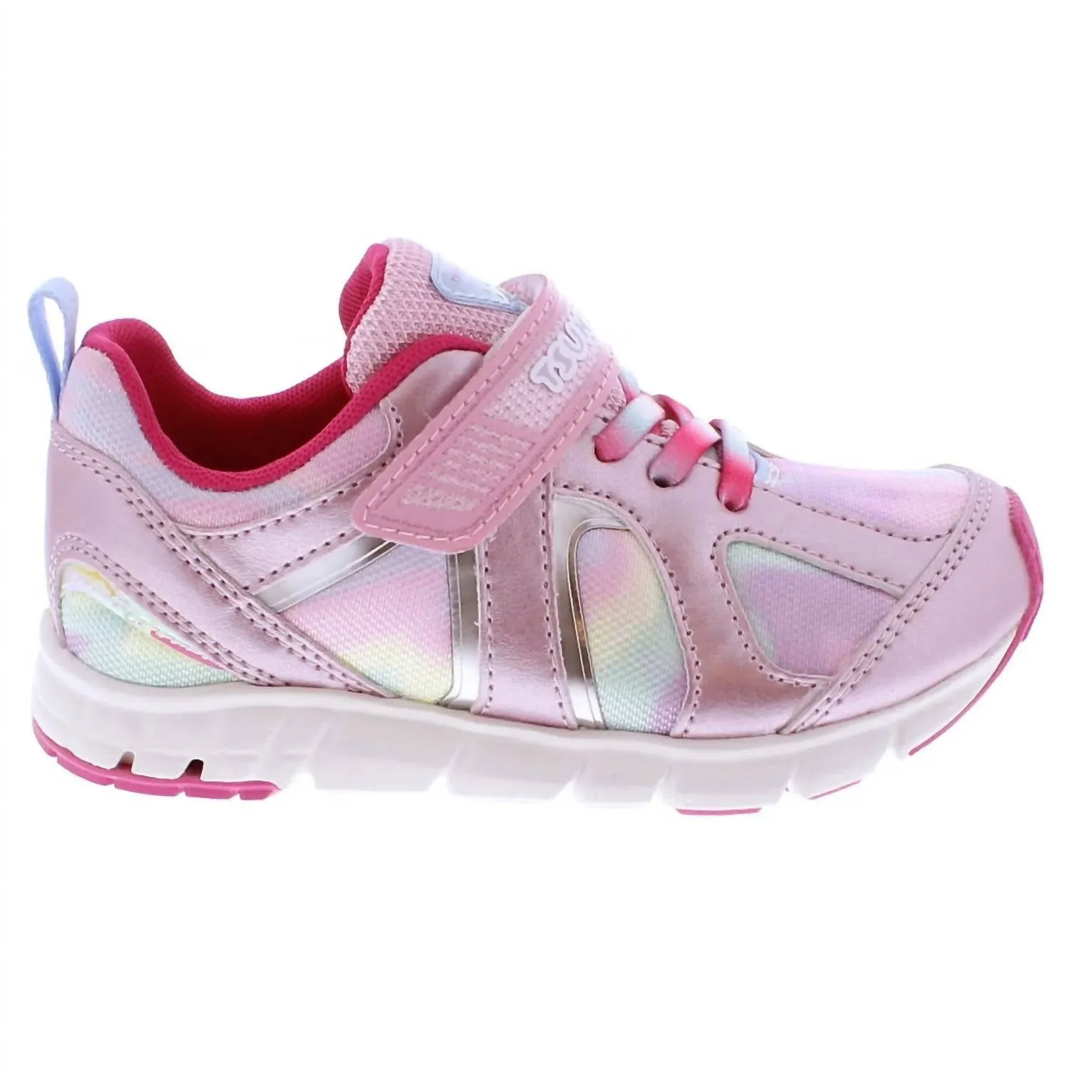 Girl's Rainbow Sneakers In Rose/pink